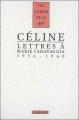 Couverture Lettres à Marie Canavaggia Editions Gallimard  (Les cahiers de la nrf) 2007