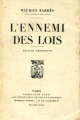 Couverture L'ennemi des lois Editions Plon 1893
