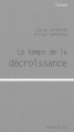 Couverture Le temps de la décroissance Editions Le Bord de l'Eau 2012