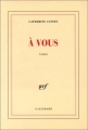 Couverture A vous Editions Gallimard  (Blanche) 1996