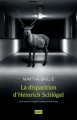 Couverture La disparition d'Heinrich Schlögel Editions Jacqueline Chambon 2017