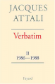 Couverture Verbatim, tome 2 : 1986-1988 Editions Fayard 1995