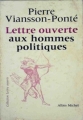Couverture Lettre ouverte aux homes politiques Editions Albin Michel 1976