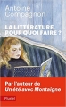 Couverture La littérature, pour quoi faire ? Editions Fayard (Pluriel) 2018