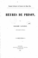 Couverture Heures de prison Editions Fayard 1854