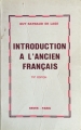 Couverture Introduction à l'ancien français Editions Sedes 1975