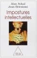 Couverture Impostures intellectuelles Editions Odile Jacob 1997