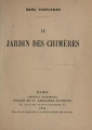Couverture Le jardin des chimères Editions Librairie académique Perrin et Cie 1921