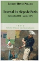 Couverture Journal du siège de Paris Editions Tallandier (Texto) 2008