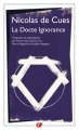 Couverture La Docte Ignorance Editions Flammarion (GF) 2013