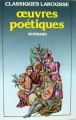 Couverture Oeuvres poétiques Editions Larousse (Classiques) 1985