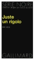 Couverture Juste un rigolo Editions Gallimard  (Série noire) 1977