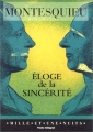 Couverture Eloge de la sincérité Editions Mille et une nuits (La petite collection) 1997
