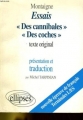 Couverture Essais Des cannibales, des coches Editions Ellipses 1994
