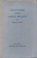 Couverture Rencontres avec Samuel Beckett Editions Fata Morgana 1986
