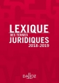 Couverture Lexique des termes juridiques Editions Dalloz 2018