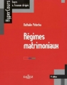Couverture Régimes matrimoniaux Editions Dalloz 2015