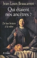 Couverture Qui étaient nos ancêtres? Editions JC Lattès 2002