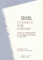 Couverture Comment vivre ensemble Editions Seuil 2002