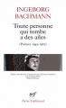 Couverture Toute personne qui tombe a des ailes Editions Gallimard  (Poésie) 2015