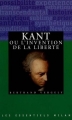 Couverture Kant ou l'invention de la liberté Editions Milan (Les essentiels) 2001