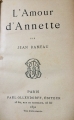 Couverture L'amour d'Annette Editions Paul Ollendorff 1892