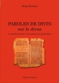 Couverture Paroles de Divin sur le divan Editions Autoédité 2017