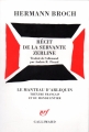 Couverture Récit de la servante Zerline Editions Gallimard  (Le Manteau d'Arlequin – Théâtre français et du monde entier) 1950