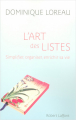 Couverture L'art des listes Editions Robert Laffont 2007