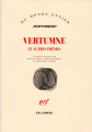 Couverture Vertune & autres Poèmes Editions Gallimard  (Du monde entier) 1993