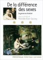 Couverture De la différence des sexes, Le genre en histoire Editions Larousse (Bibliothèque historique) 2010