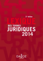 Couverture Lexique des termes juridiques Editions Dalloz 2013