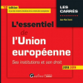 Couverture L'essentiel de l'Union européenne Editions Lextenso (Gualino) 2017