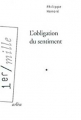 Couverture L'Obligation du sentiment Editions Arléa (1er mille) 2008