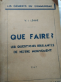 Couverture Que faire ? Editions Sociales 1947