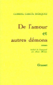 Couverture De l'amour et autres démons Editions Grasset 1995