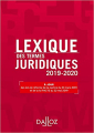 Couverture Lexique des termes juridiques Editions Dalloz 2019