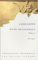 Couverture Oeuvre philosophique, tome 1 Editions Les Belles Lettres 2019
