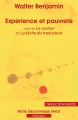 Couverture Expérience et pauvreté Editions Payot 2011