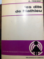 Couverture Les dits de Mathieu Editions Delachaux et Niestlé 1973