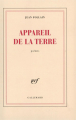 Couverture Appareil de la terre Editions Gallimard  (Blanche) 1964