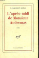 Couverture L'après-midi de Monsieur Andesmas Editions Gallimard  (Blanche) 1962