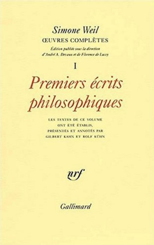 Couverture Oeuvres complètes, tome 1 : Premiers écrits philosophiques