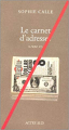 Couverture Le carnet d'adresses Editions Actes Sud 1998