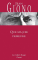 Couverture Que ma joie demeure Editions Grasset (Les Cahiers Rouges) 2011