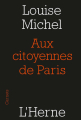 Couverture Aux citoyennes de Paris Editions de L'Herne 2016