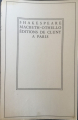 Couverture Macbeth - Othello Editions Bibliothèque de Cluny 1949