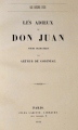 Couverture Les adieux de Don Juan Editions Jules Labitte 1844