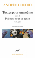 Couverture Textes pour un poème suivi de Poèmes pour un texte Editions Gallimard  (Poésie) 2020