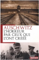 Couverture Auschwitz : L'horreur par ceux qui l'ont créée Editions Jourdan 2020
